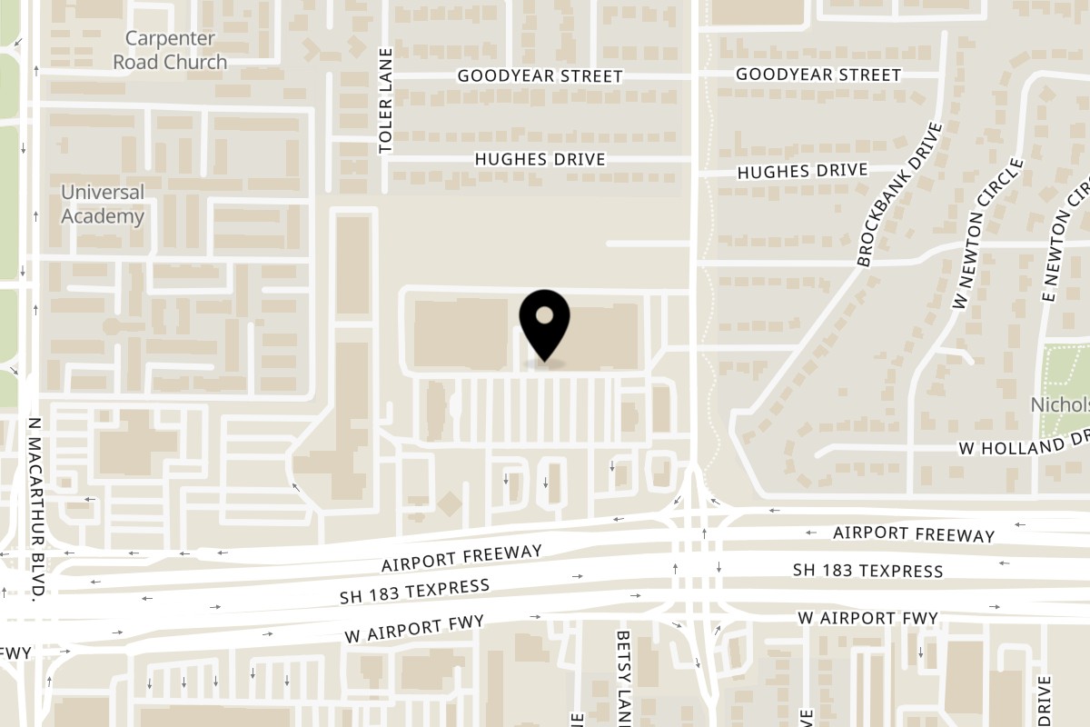 Map showing the location of Shree Vimal's on 535 W Airport Fwy Ste 100 in Irving